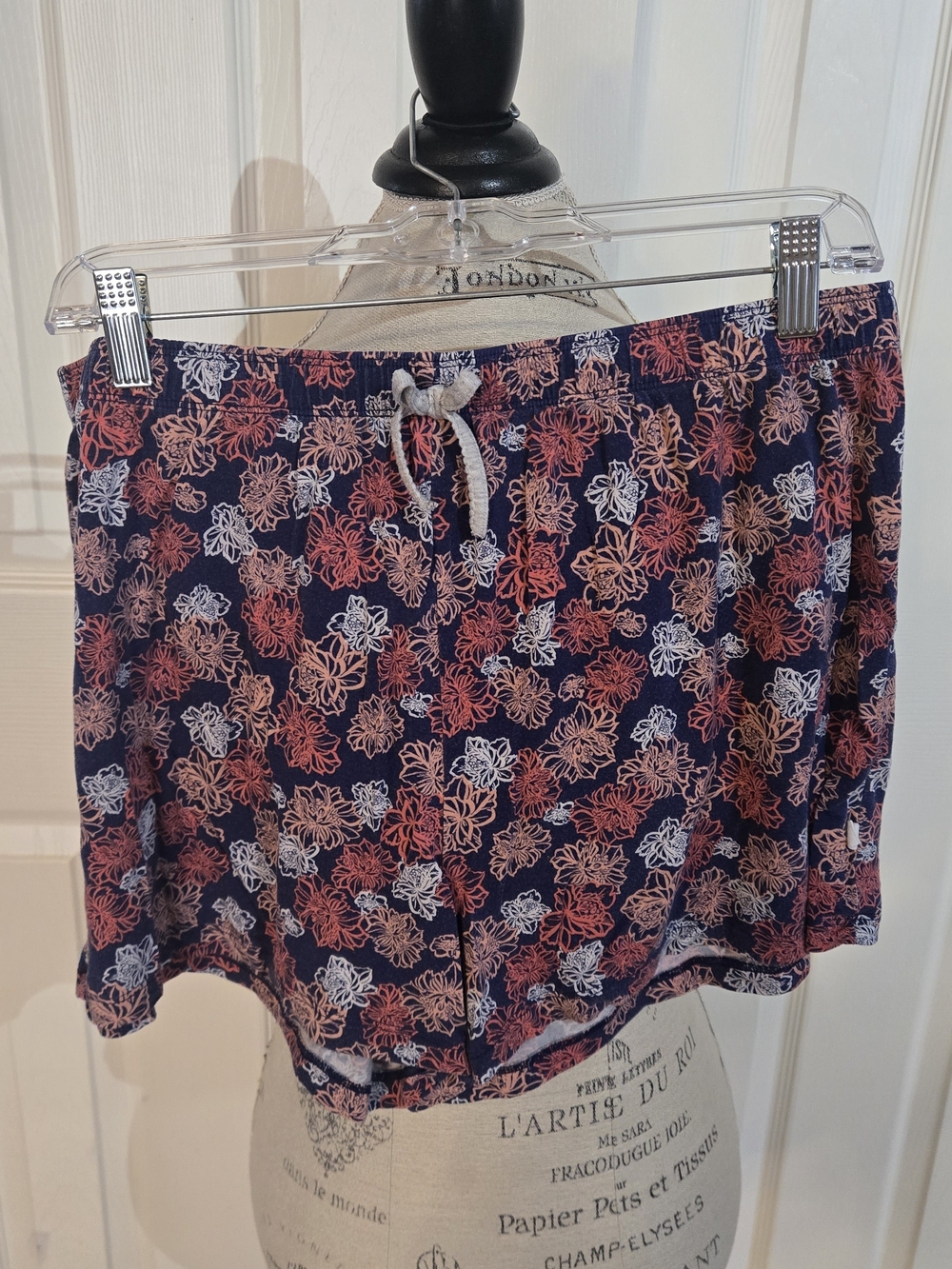 Floral Navy Drawstring Women’s Lounge Shorts